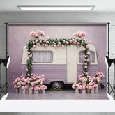 Lofaris Warm Floral Color Motor Home Sweet Wedding Backdrop